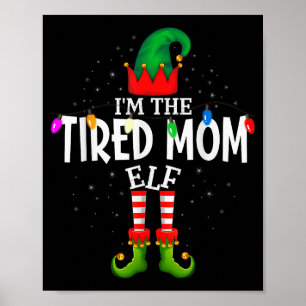 Póster Soy La Mamá Cansada Con La Familia En Navidad Que