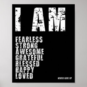 Póster Soy La Motivación De Dios Sin Miedo, Fuerte, Bendi