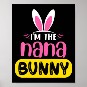 Póster Soy la Nana Bunny Conejo Orejas Huevo Pascua Diver