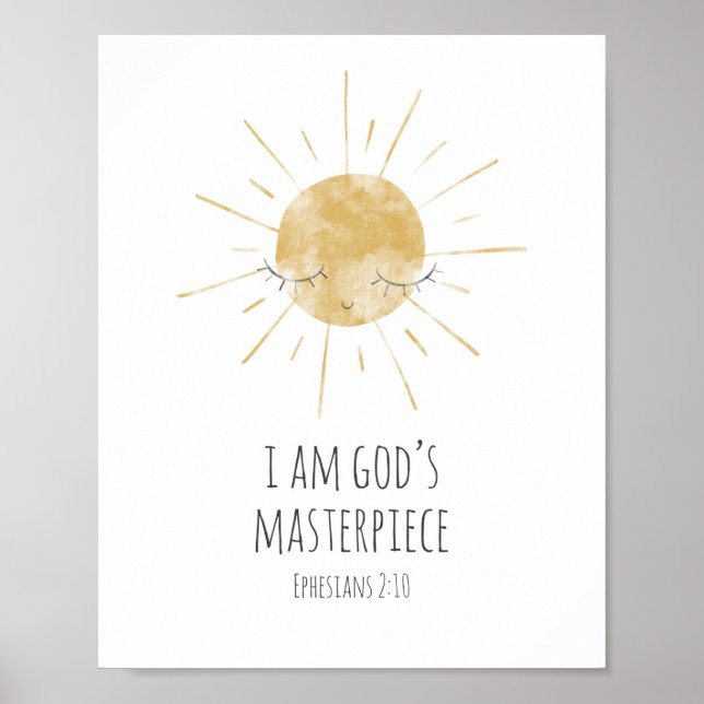 Póster Soy la obra maestra de Dios contra el Poster (Frente)