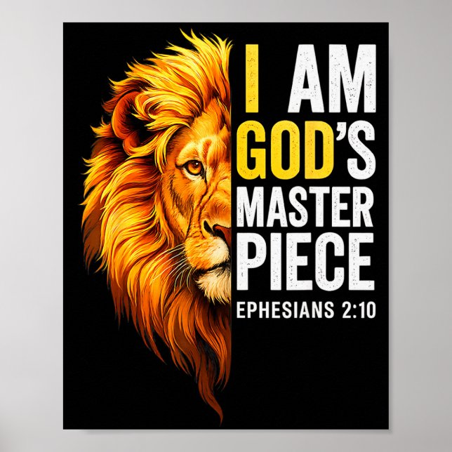 Póster Soy la Obra Maestra de Dios Cristiano Efesios 2_20 (Frente)