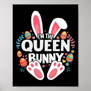 Póster Soy La Reina Coneja Combinando Familia De Pascua