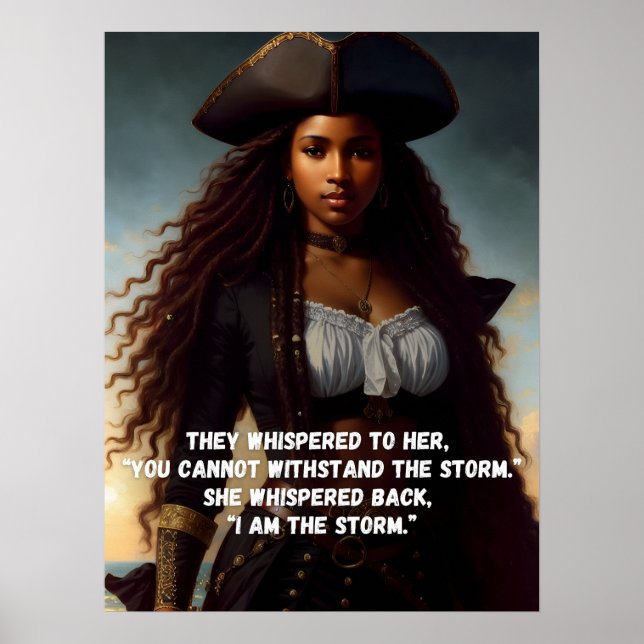 Póster Soy la tormenta Black Woman Pirate Art (Frente)