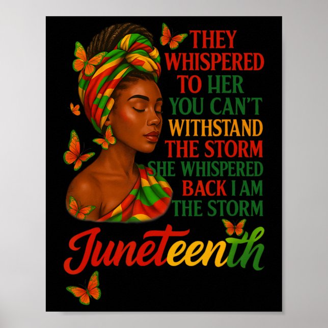 Póster Soy La Tormenta Juneteenth Afro Mujeres Negras His (Frente)