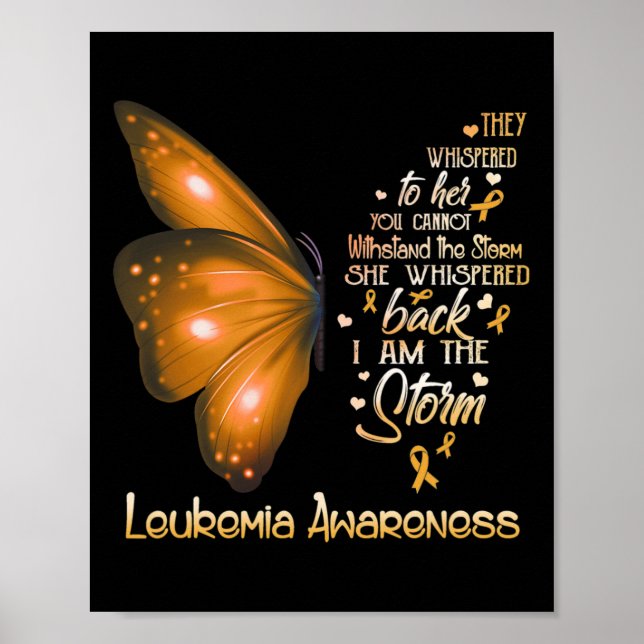 Póster Soy la tormenta Leukemia Awareness Butterfly (Frente)