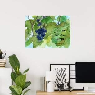 Póster Soy La Verdadera Escritura Vina Juan 15:1 Uvas