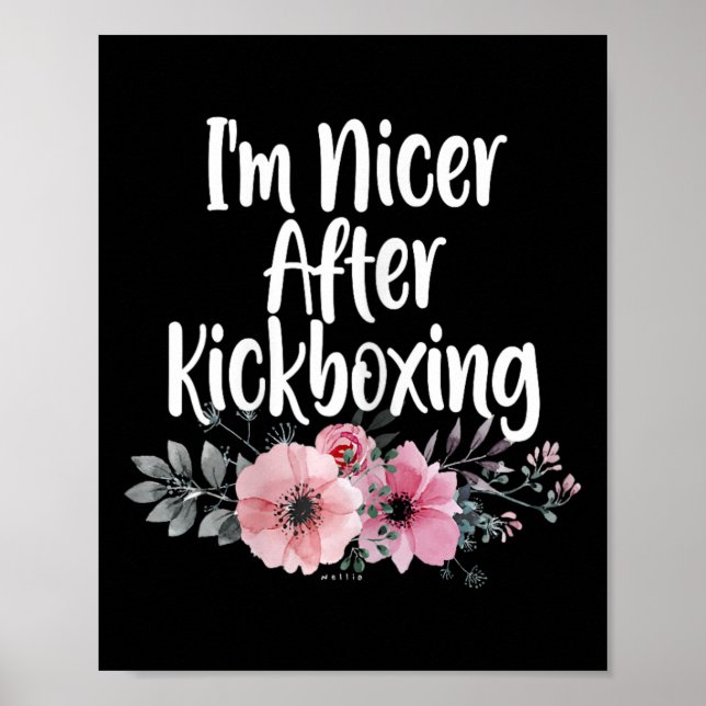 Póster Soy más amable después de kickboxing Flores, chica (Frente)