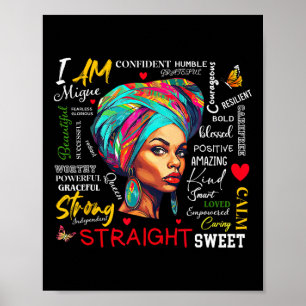 Póster Soy Mes de Historia Negra Mujeres Chica Afro Negro