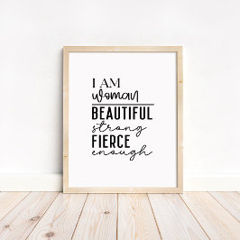Póster Soy Mujer - Boho Minimalista Motivacional 