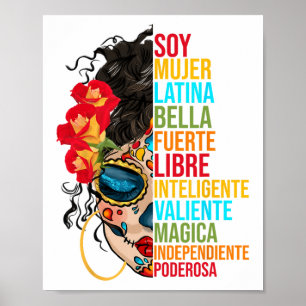 Póster Soy mujer Latina Fuerte Independiente Orgullosa Me