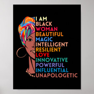 Póster Soy mujer negra africana norteamericana regalo de 
