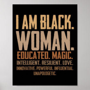 Póster Soy mujer negra educada magia Junenth Mes de la Hi