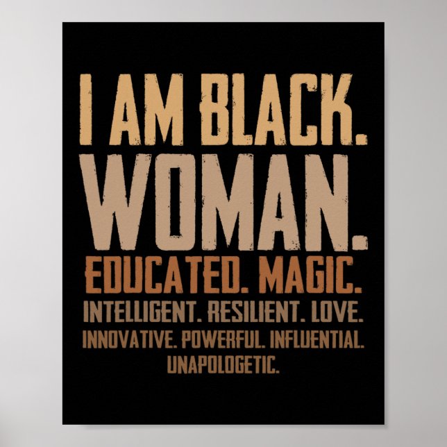 Póster Soy mujer negra educada magia Junenth Mes de la Hi (Frente)
