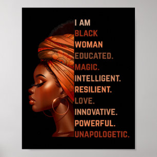 Póster Soy mujer negra educada mágica inteligente Melani