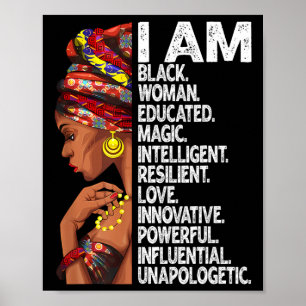 Póster Soy mujer negra educada Mes de la Historia Negra B