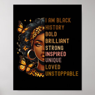 Póster Soy Mujer Negra Hermosa Mágica Inteligente Negra