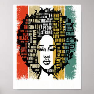 Póster Soy Mujeres Niñas de la Historia Negra Mes de la H