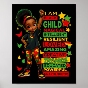 Póster Soy negro mes de la historia del niño afroamerican