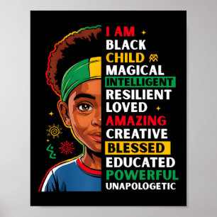 Póster Soy negro Mes de la historia del niño afroamerican