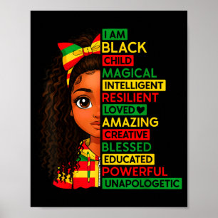 Póster Soy negro Mes de la historia del niño Niñas africa