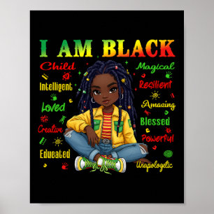 Póster Soy negro Mes de la historia infantil afroamerican