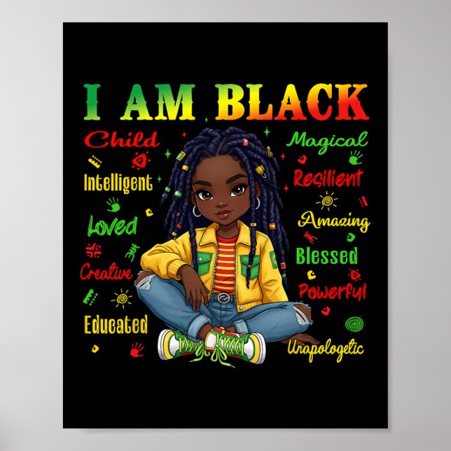 Póster Soy negro Mes de la historia infantil afroamerican (Frente)