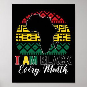 Póster Soy negro todos los meses Bhm Orgullo África Mapa