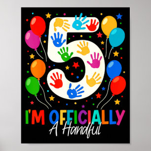 Póster Soy Oficialmente Un Puñado Cinco Cumpleaños Niñas