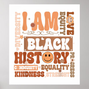 Póster Soy palabras de motivación de la historia negra