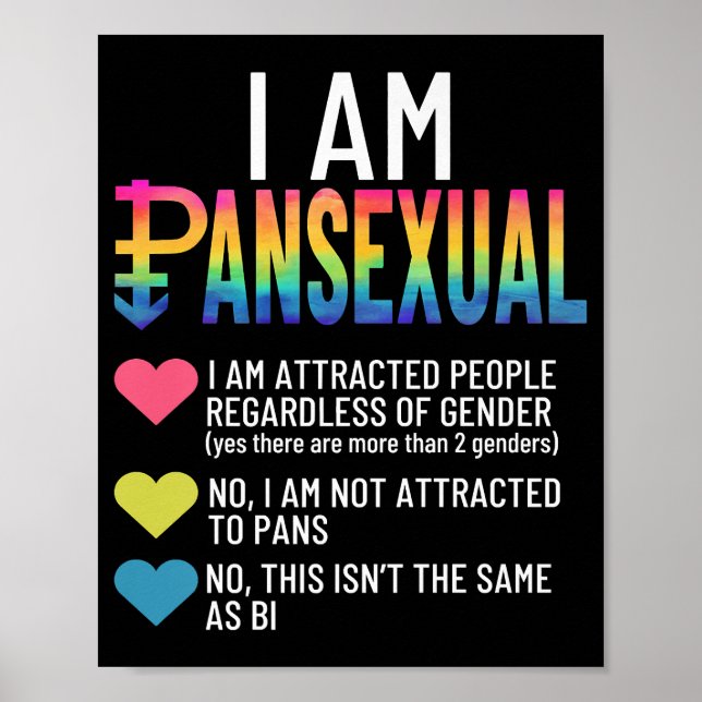 Póster Soy pansexual - Cardillas arcoiris del orgullo LGB (Frente)