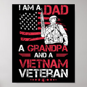 Póster Soy Papá Un Abuelo Y Un Veterano De Vietnam Guay Q