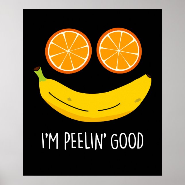 Póster Soy Peelin Good Funny Fruit Pun Dark BG (Frente)