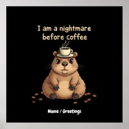 Póster Soy pesadilla antes del café, amovers Motto