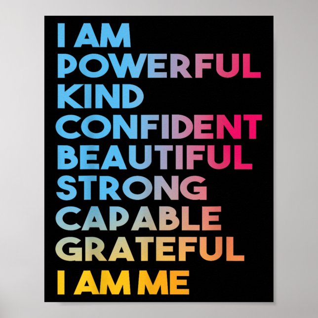 Póster Soy poderoso, confiado, hermosa y fuerte Capa (Frente)