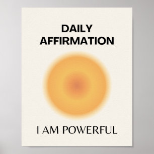 Póster Soy poderoso Daily Affirmation Positive