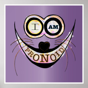 Póster Soy PRONOZ, optimista y gracioso cita de gato