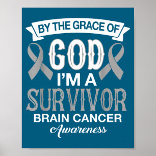 Póster Soy sobreviviente de cáncer cerebral conciencia ci