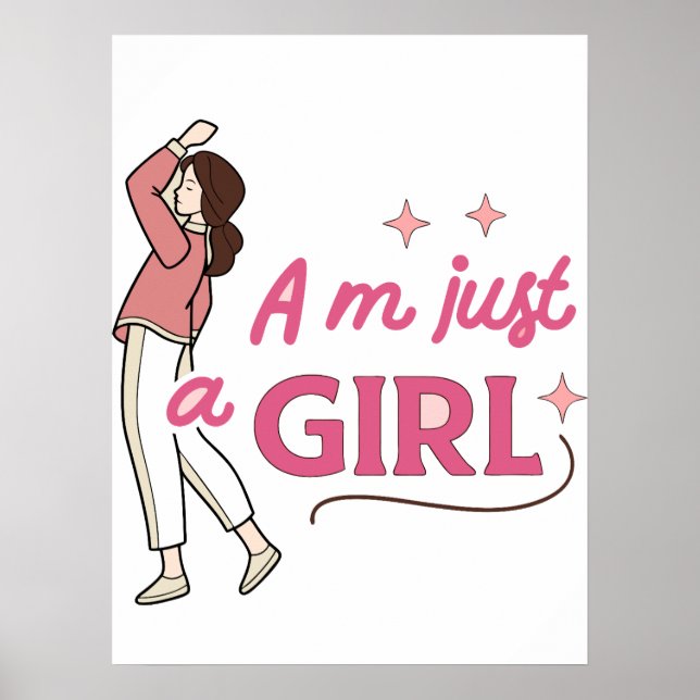 Póster "Soy solo una Chica": Diseño retro del empoderamie (Frente)