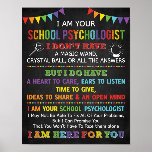 Póster Soy Su Poster De Psicólogo Escolar (Frente)