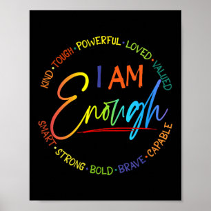 Póster Soy Suficiente, Amable, Poderoso, Amado, Valioso,