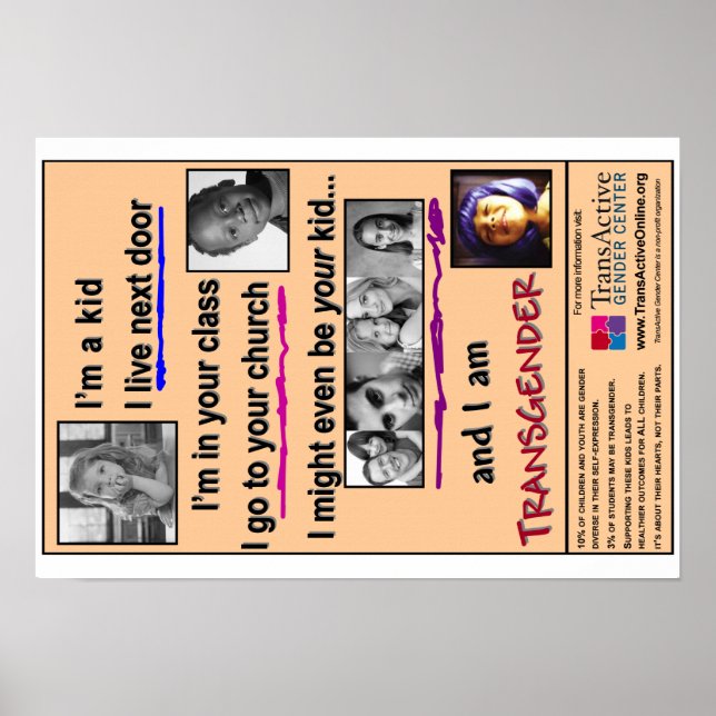 Póster "Soy transgénero" 19" x 13", Poster (Glossy) (Frente)