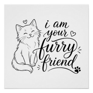 Póster Soy tu amigo peludo Diseño de mascota linda