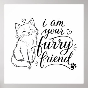 Póster Soy tu amigo peludo Diseño de mascota linda