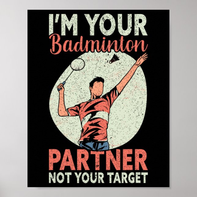 Póster Soy tu socio de Badminton, no tu cómico objetivo B (Frente)