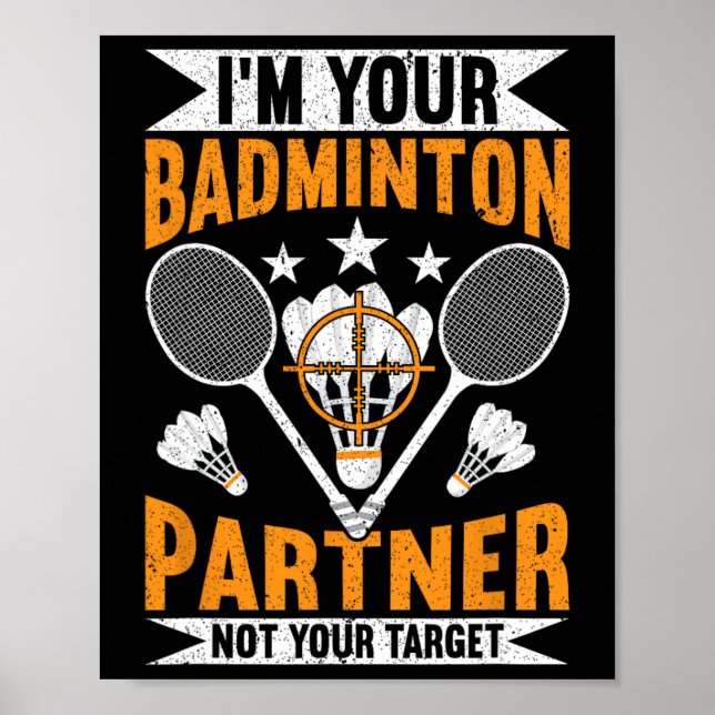 Póster Soy tu socio de Badminton, no tu cómico objetivo B (Frente)