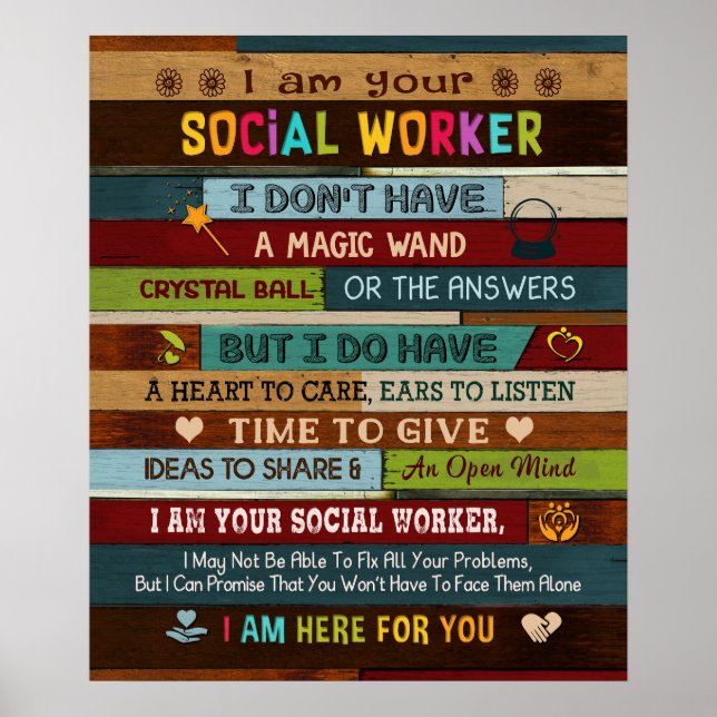 Póster Soy tu trabajador social Inspirador (Frente)