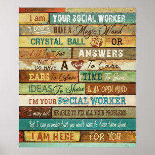 Póster Soy tu trabajador social Motivador