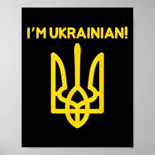 Póster Soy ucraniano Escudo de armas de Ucrania Poder ucr