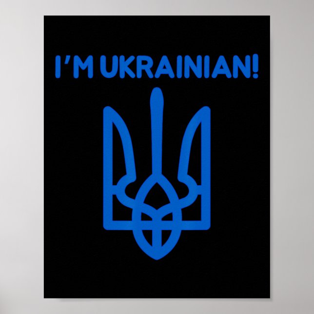 Póster Soy ucraniano Escudo de Ucrania Poder ucraniano (Frente)