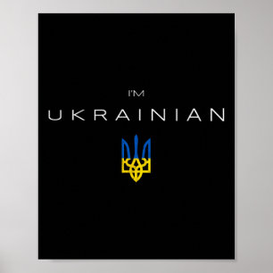 Póster Soy ucraniano - Soy de Ucrania Bandera de tridente